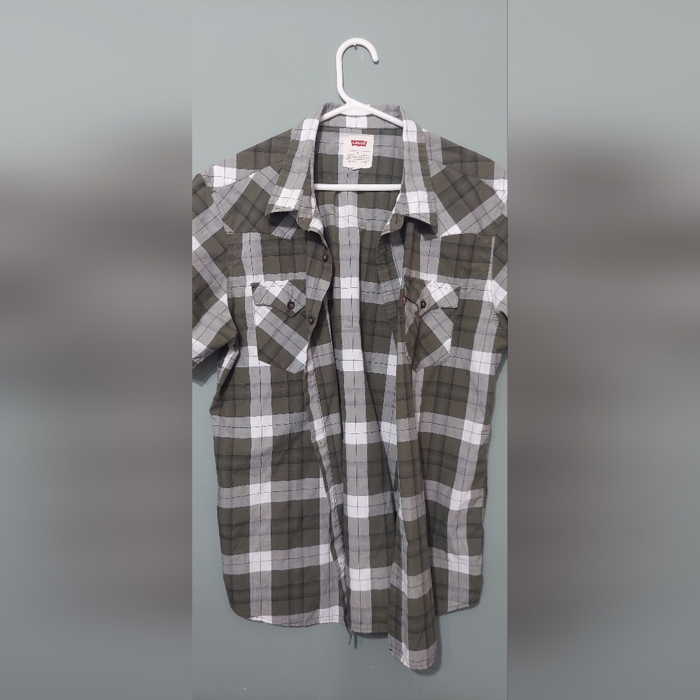 Men's Green Plaid Shirt